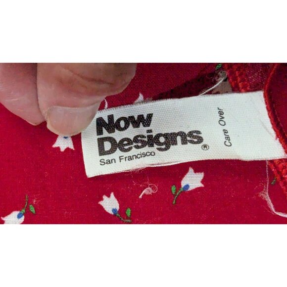 Set Of 4 Now Designs Red Floral Print Cotton & Polyester Napkins 20x20" - Picture 4 of 7